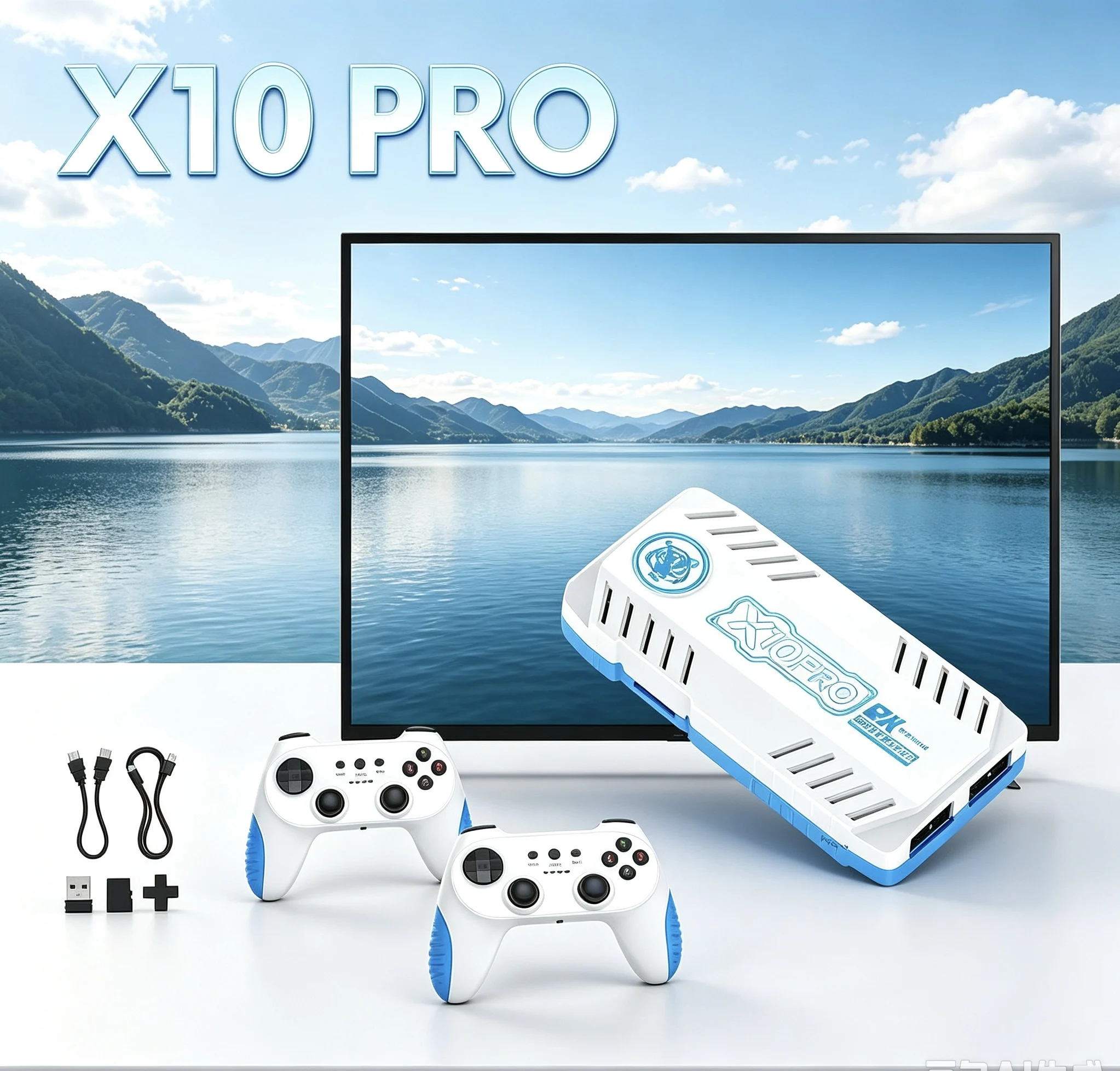 Console de jeux vidéo rétro Game Stick 4K X10 PRO TV, double manette de jeu X10 Pro, console de jeux vidéo Gamestick 4K, cadeau de Noël