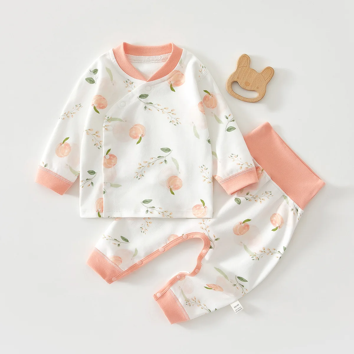 Ensemble de sous-vêtements pour bébé, vêtements pour nouveau-né, automne et hiver, bas en pur coton fendu, taille haute, vêtements pour bébé pour hommes et femmes, ensemble de 2 pièces