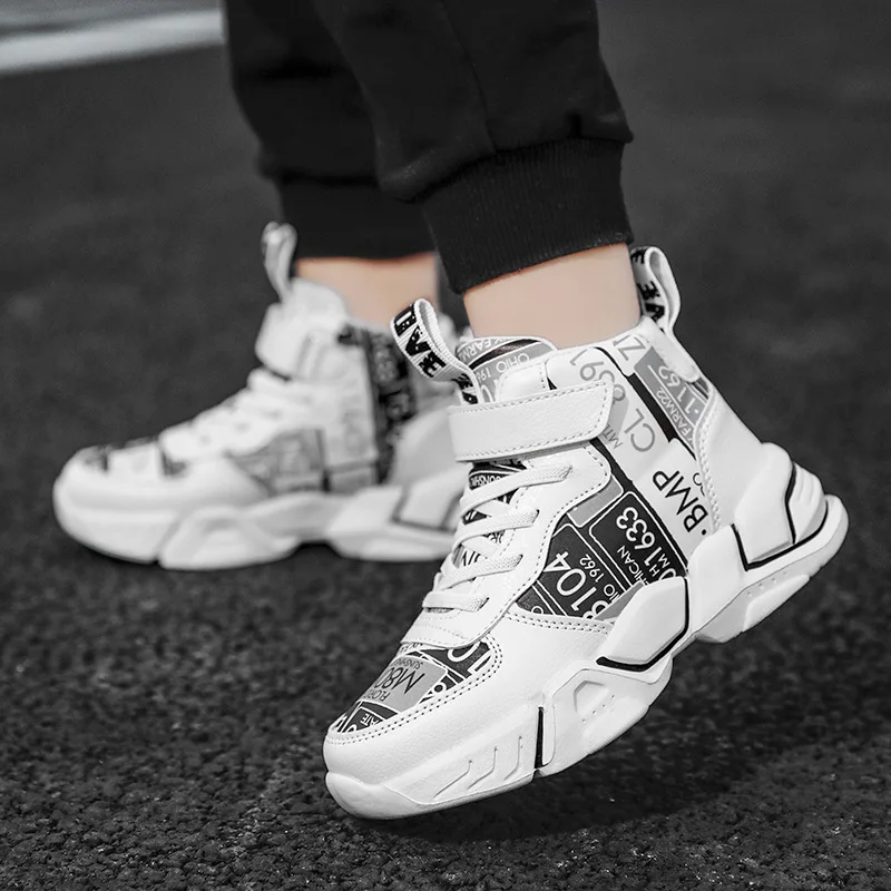 Chaussures pour enfants, baskets pour garçons, baskets à tige haute, baskets décontractées tendance, chaussures de sport pour enfants, chaussures de course pour adolescents