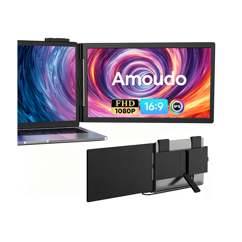 Amoudo, écran portable 14 pouces, résolution FHD 1920*1080P, 60 Hz, écran IPS, extension d
