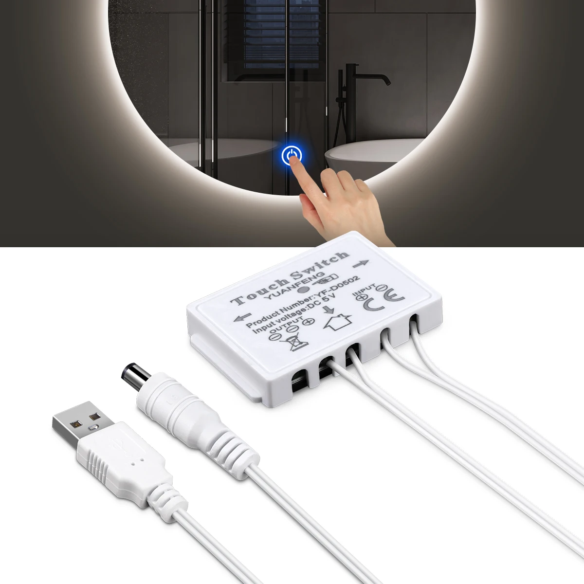 USB 5V Badezimmerspiegel LED Licht Touch Sensor Steuerung Dimmer Schalter DIY Dimmbare Schminktisch Make-Up Spiegel Hintergrundbeleuchtung Lampe