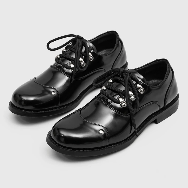 Klassische Herren-Freizeitschuhe aus Leder, schwarz, im britischen Stil, bequeme Schnürschuhe, Derby-Schuhe, für Hochzeiten und Partys, Größen 38–46, Herrenschuhe.