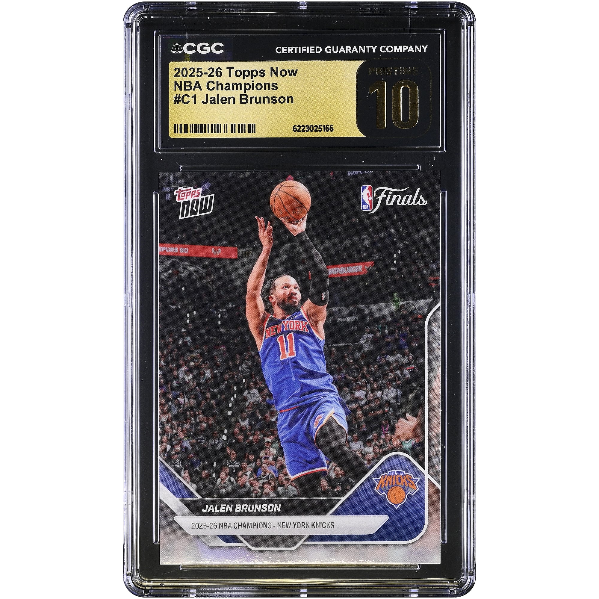 Jalen Brunson New York Knicks 2025-26 Topps Now 25-26 NBA Champions #C1 CGC Authenticated PRISTINE 10 Card