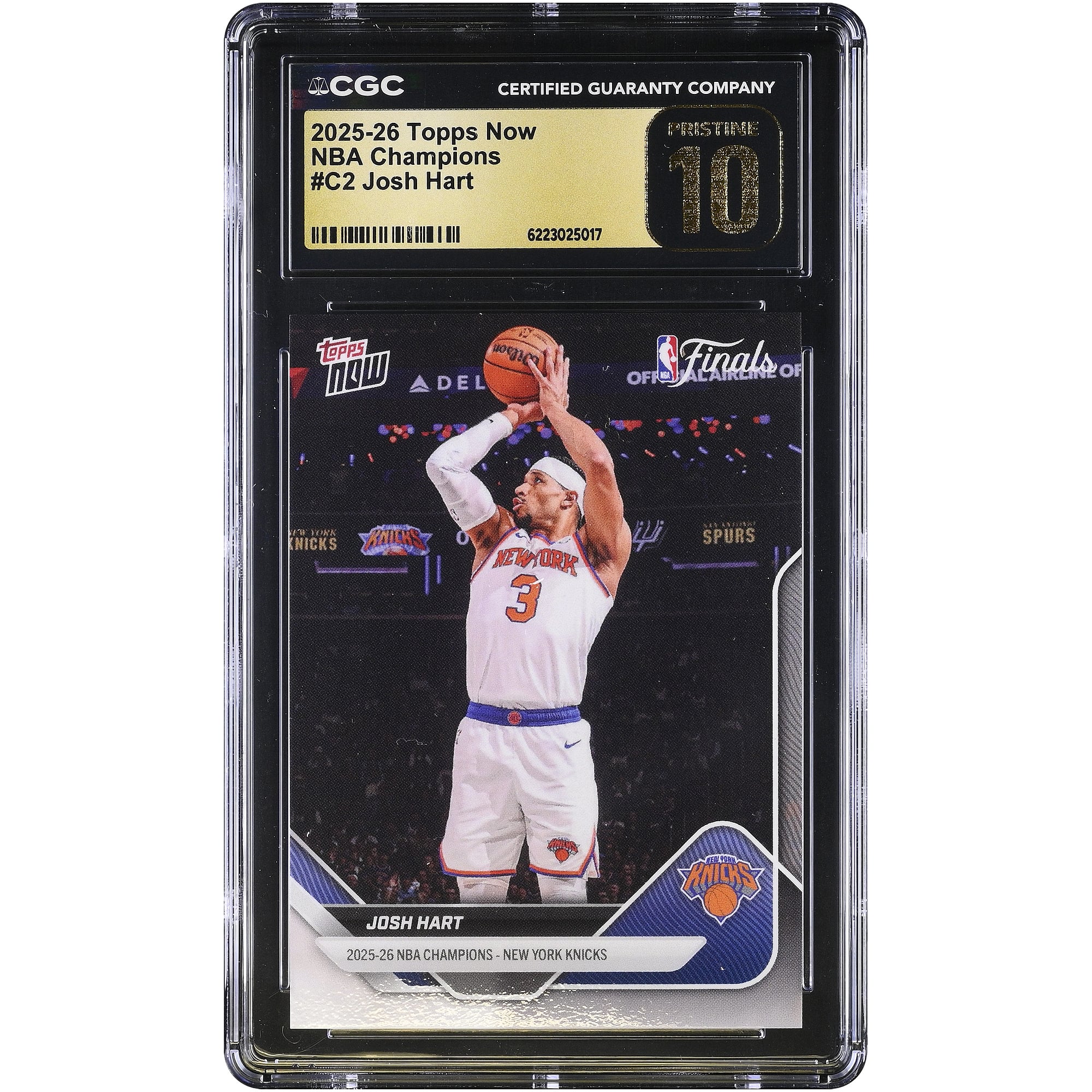 Carte Josh Hart New York Knicks 2025-26 Topps Now Champions NBA #C2 Authentifiée CGC PRISTINE 10 - No Gender Taille: No Size