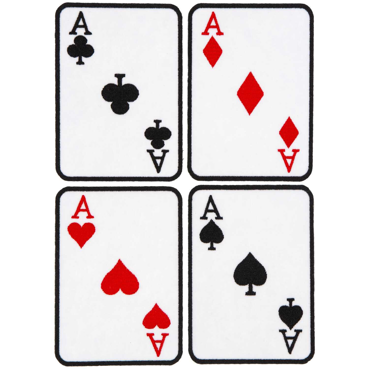 buttinette Applikationen Asse-Set, Größe: 8,5 x 12 cm, Inhalt: 4 Stück