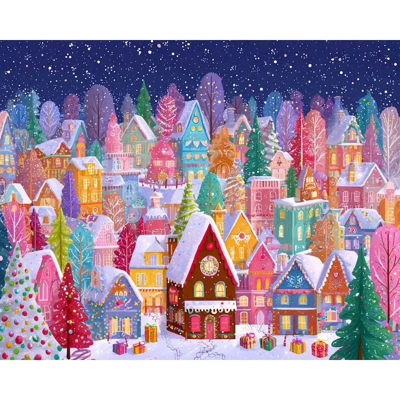 RUOPOTY Peinture par numéros pour adultes, idée de bricolage, peinture de paysage de maison, artisanat pour adultes, cadeau de bricolage, coloriage par numéros