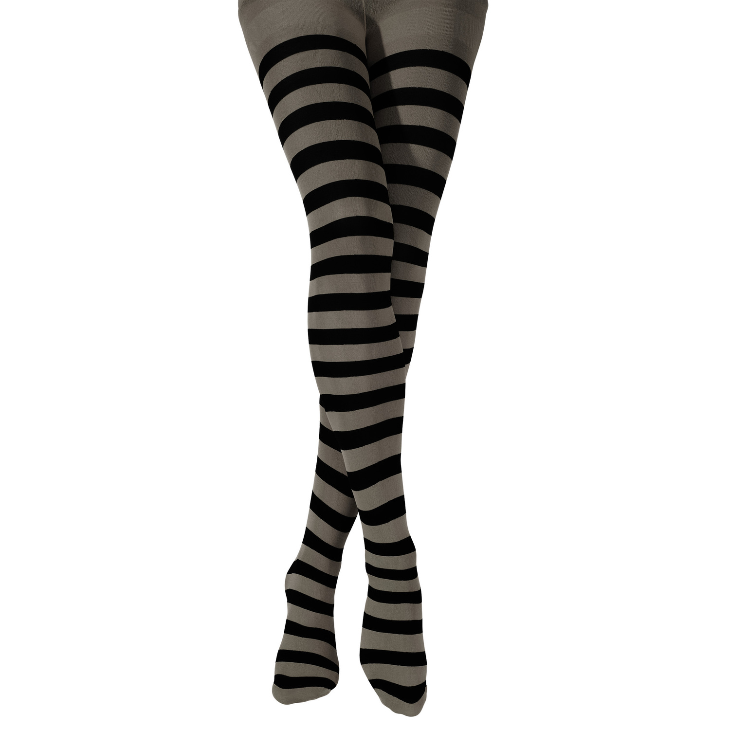 Collants rayés pour adultes, gris/noir