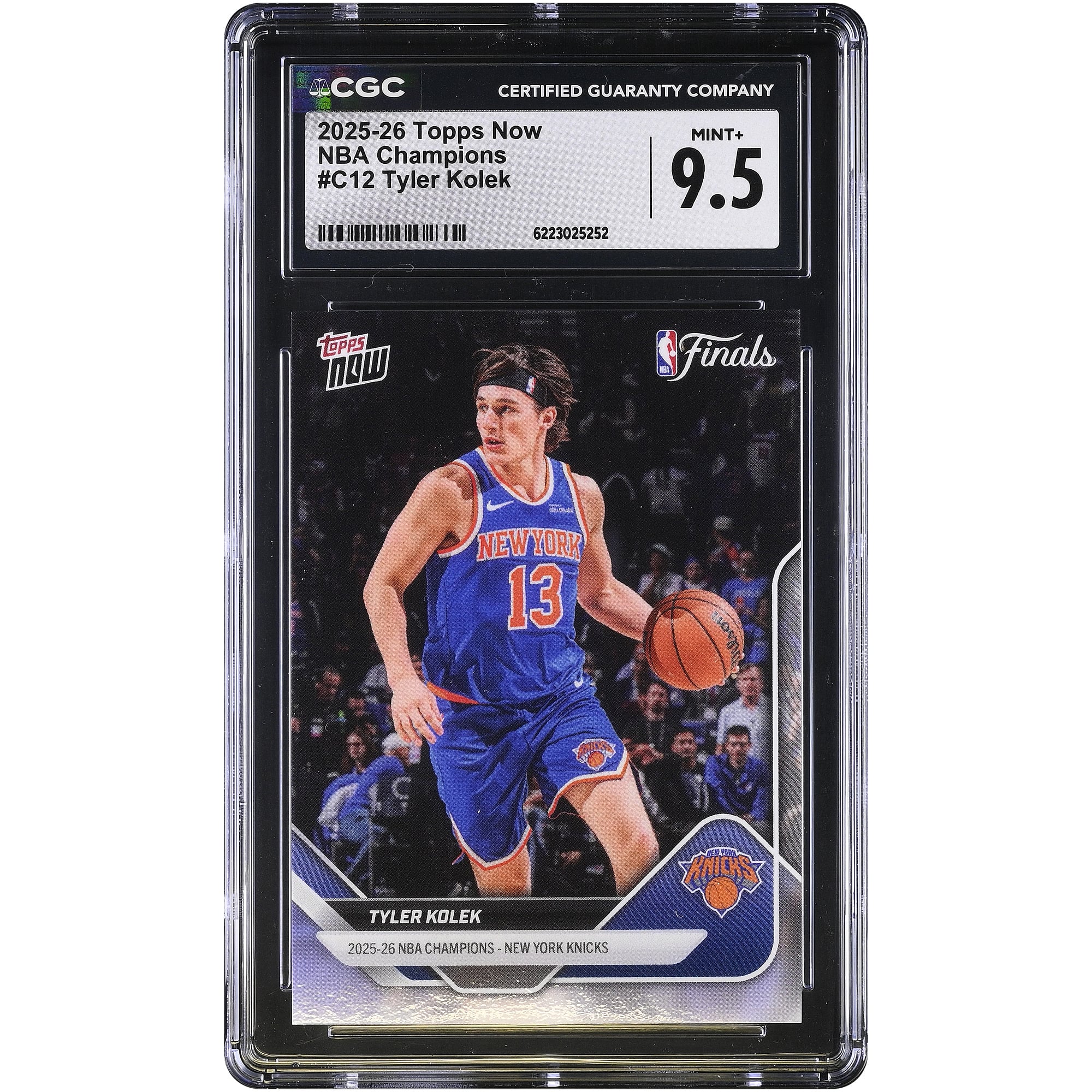 Carte Tyler Kolek New York Knicks 2025-26 Topps Now Champions NBA #C12 authentifiée CGC MINT+ 9.5 - No Gender Taille: No Size