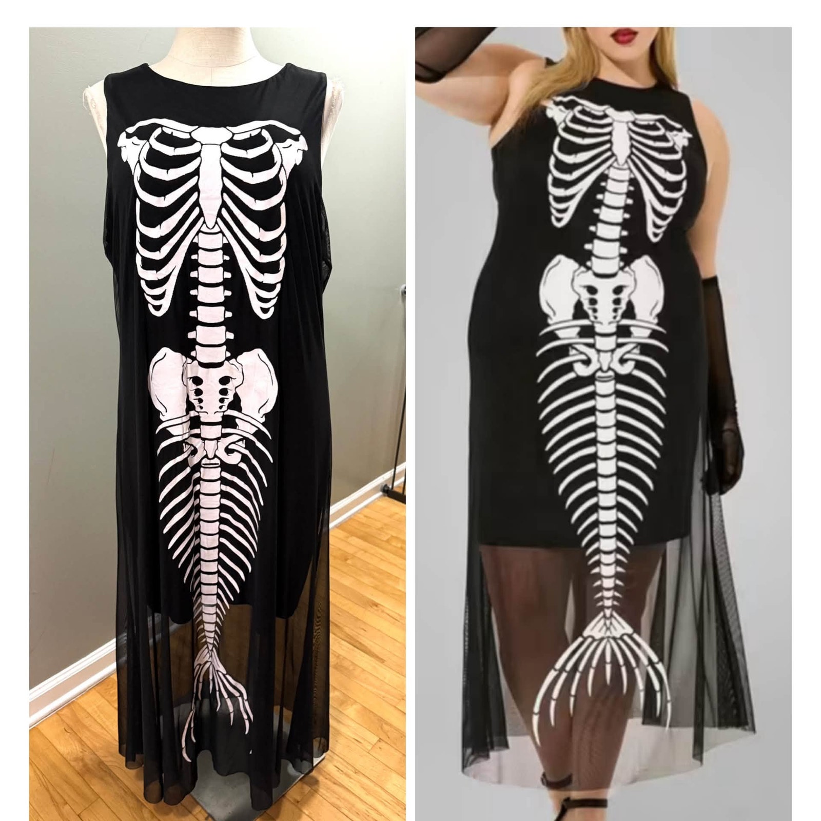 Torrid Dresses | Torrid 5 (5x 28) Sexy Skeleton Goth Mermaid Cosplay Costume Halloween Dress | Color: Black | Size: 5x