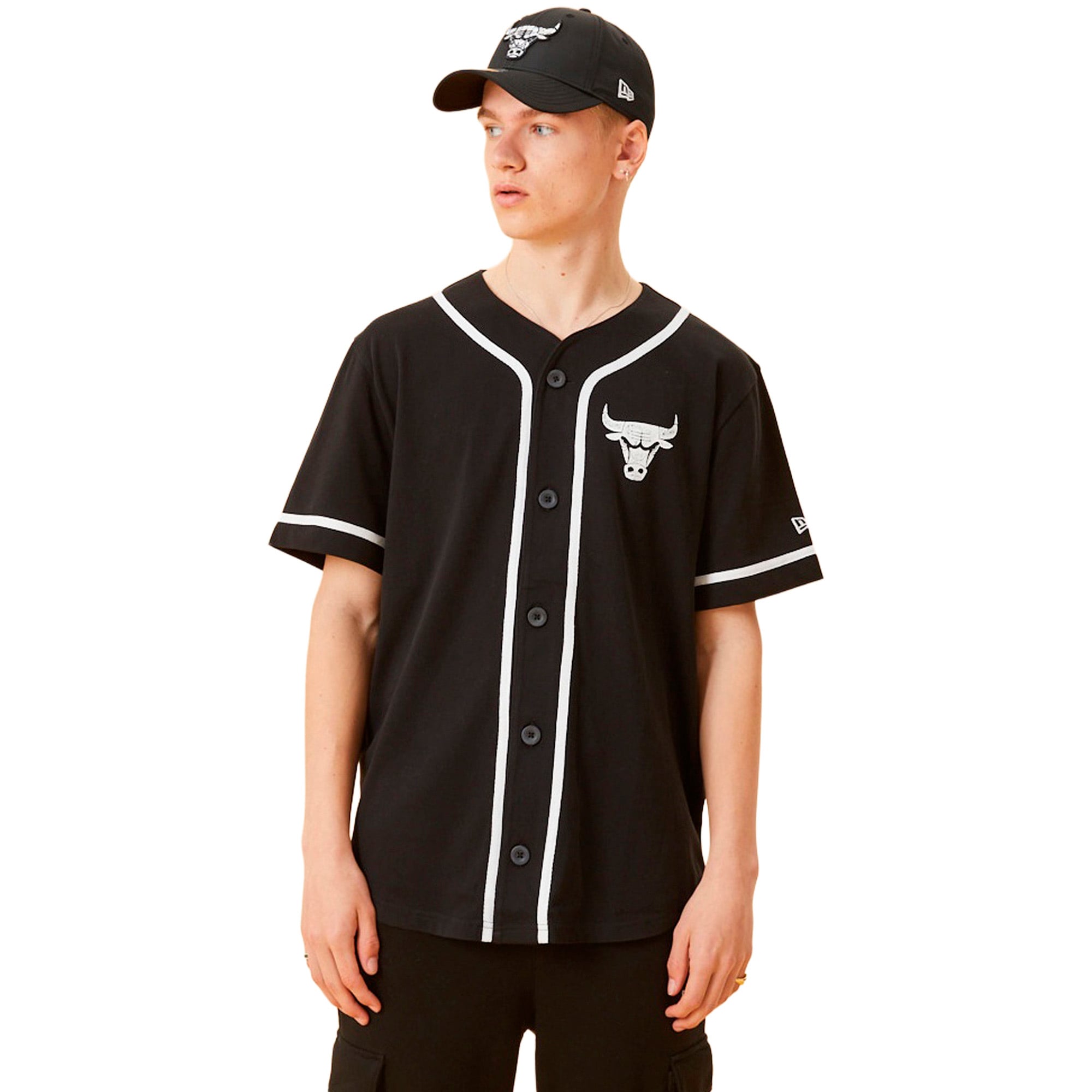 Chicago Bulls NBA Distressed Logo Baseball Trikot