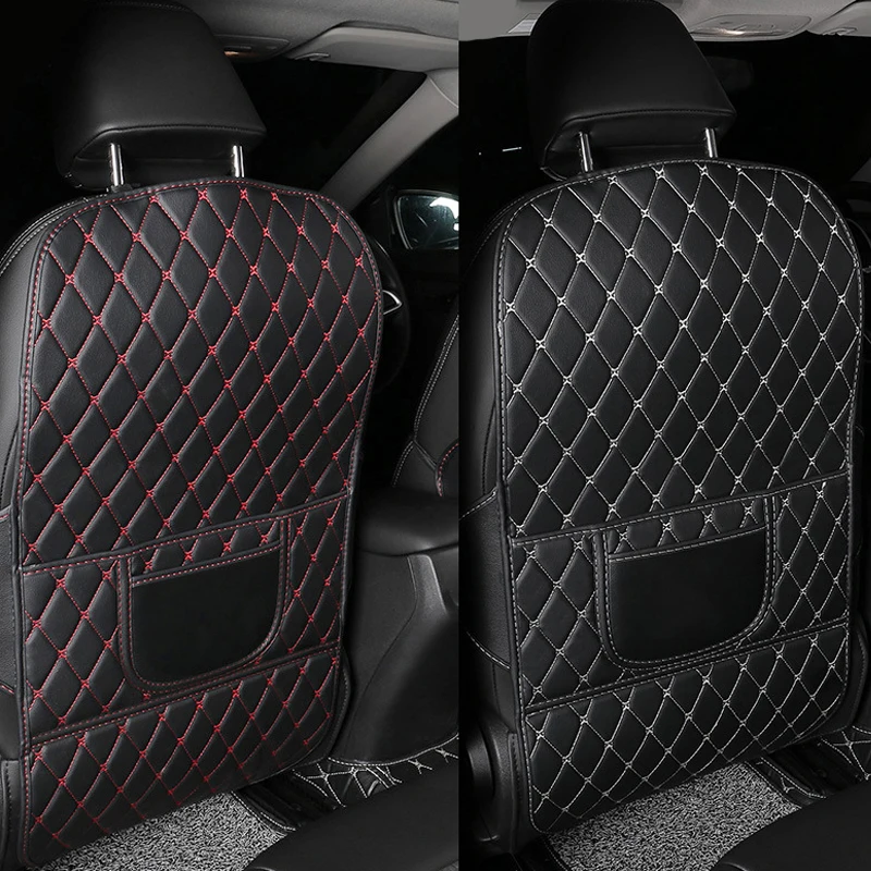 1PC PU Leather Car Anti-Kick Mats Auto Seat Back Protector Cover For Children Car Back Seat Anti-Dirty Pad Car Accessories