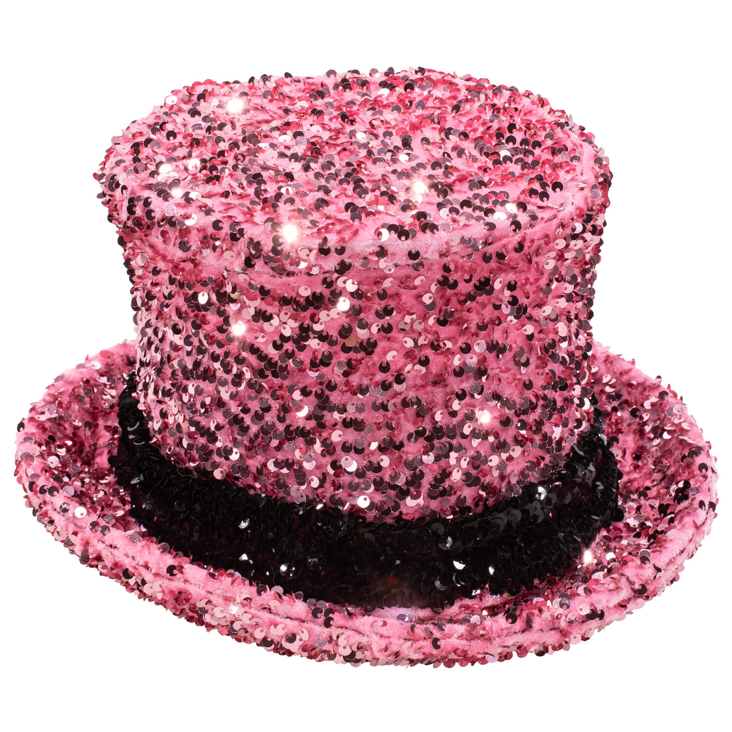 Chapeau haut-de-forme "Paillettes", rose