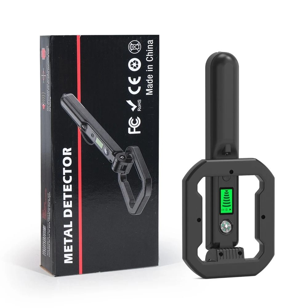 Handheld Metal Detector Pinpointer With LCD Display Sound Vibration 360 Degree Detection black