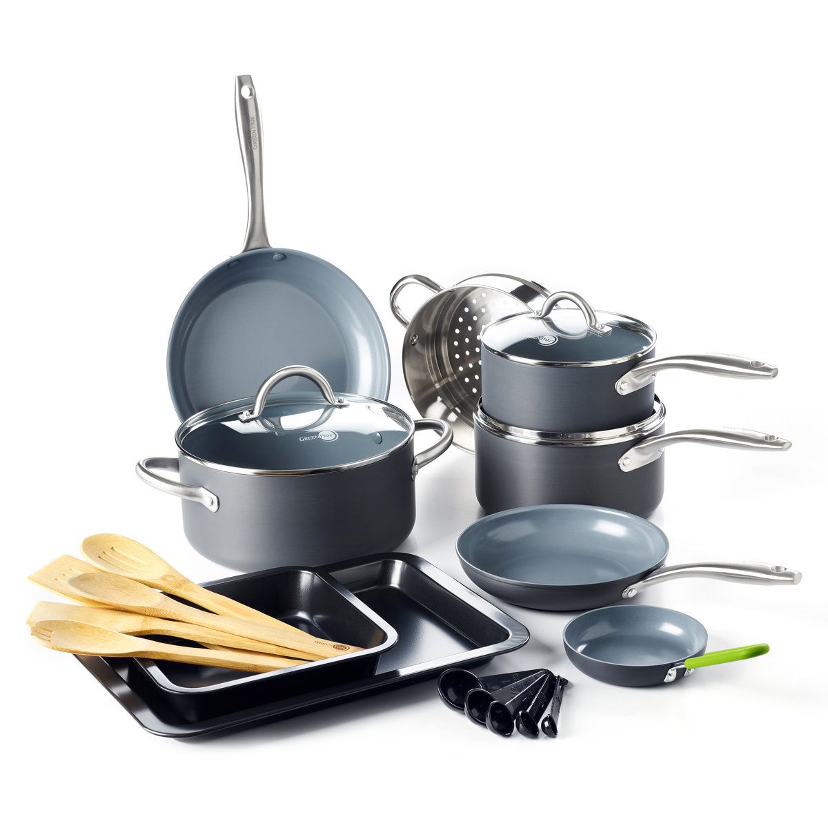 18 Piece Ceramic Nonstick Cookware Set For Healthy Everyday Cooking 18 Piece Ceramic Nonstick Cookware Set For Healthy Everyday Cooking