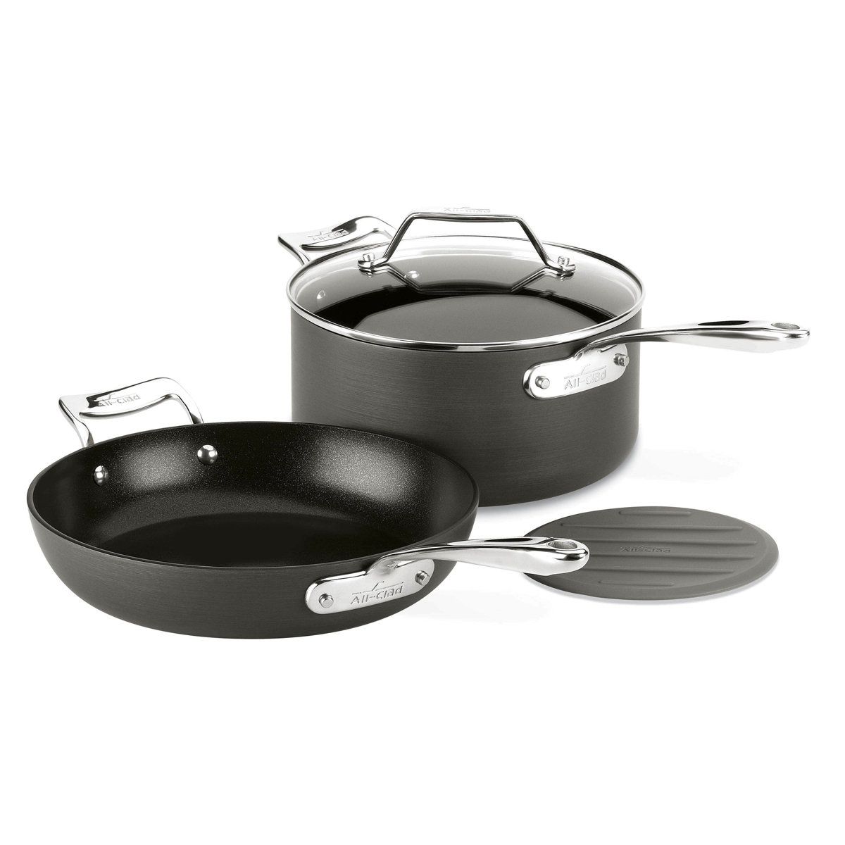 Hard Anodized Nonstick Cookware Set With Saucepan Skillet And Lid Hard Anodized Nonstick Cookware Set With Saucepan Skillet And Lid