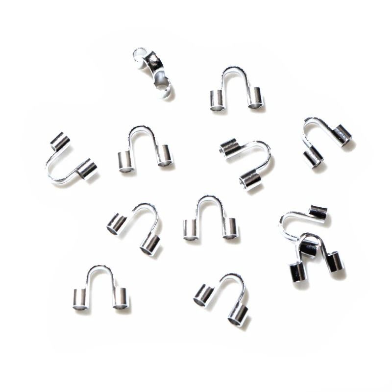 50pcs Stainless Steel Gold U Shape Wire Guardian Protectors Loop Connectors For DIY Jewelry Making stainless Steel 1.0mm