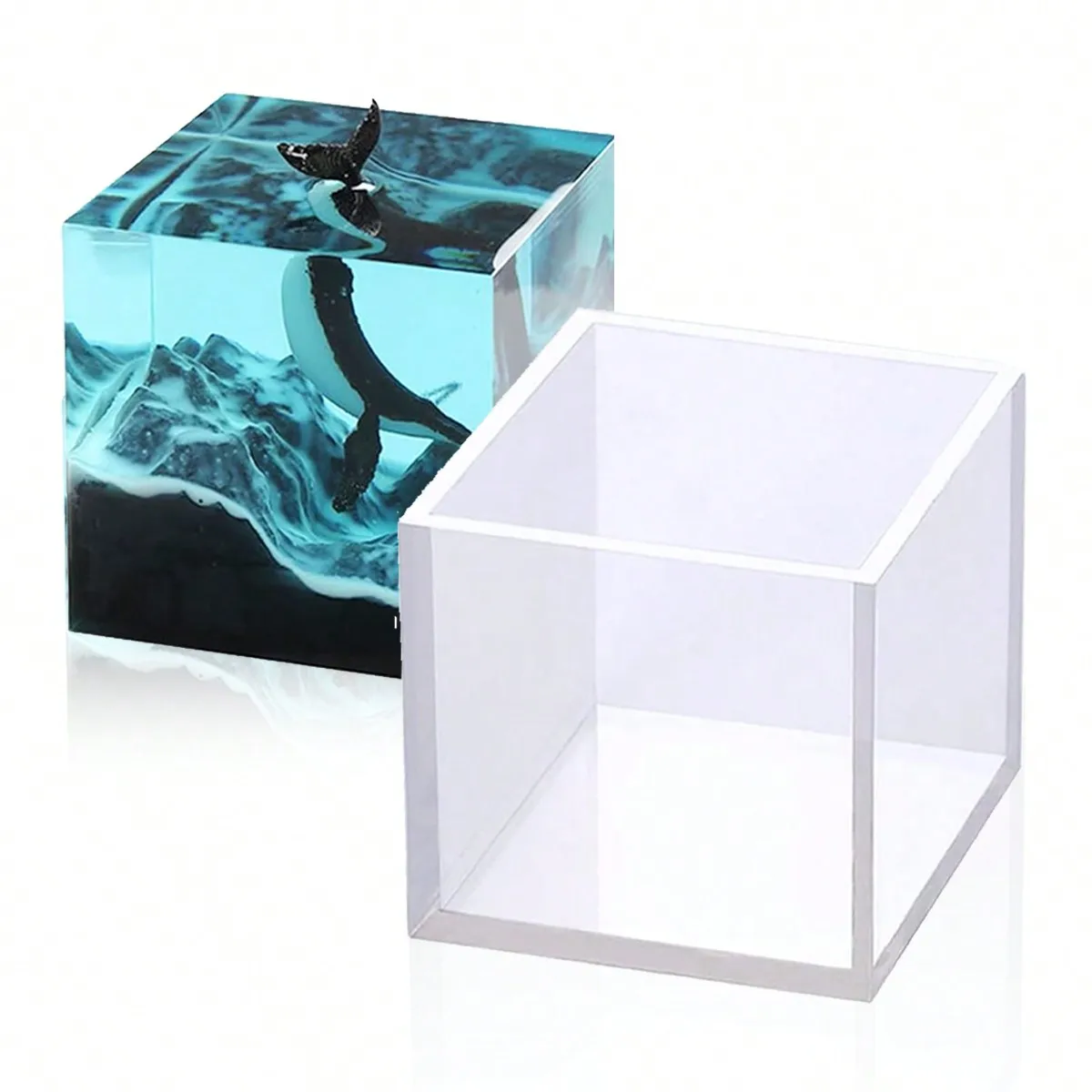 Moule en résine de Cube Leeseph, moules de cubes en Silicone transparent, bricolage artisanat faisant des outils de savon de bougie en résine, pour la fabrication d'art de bricolage, la décoration de