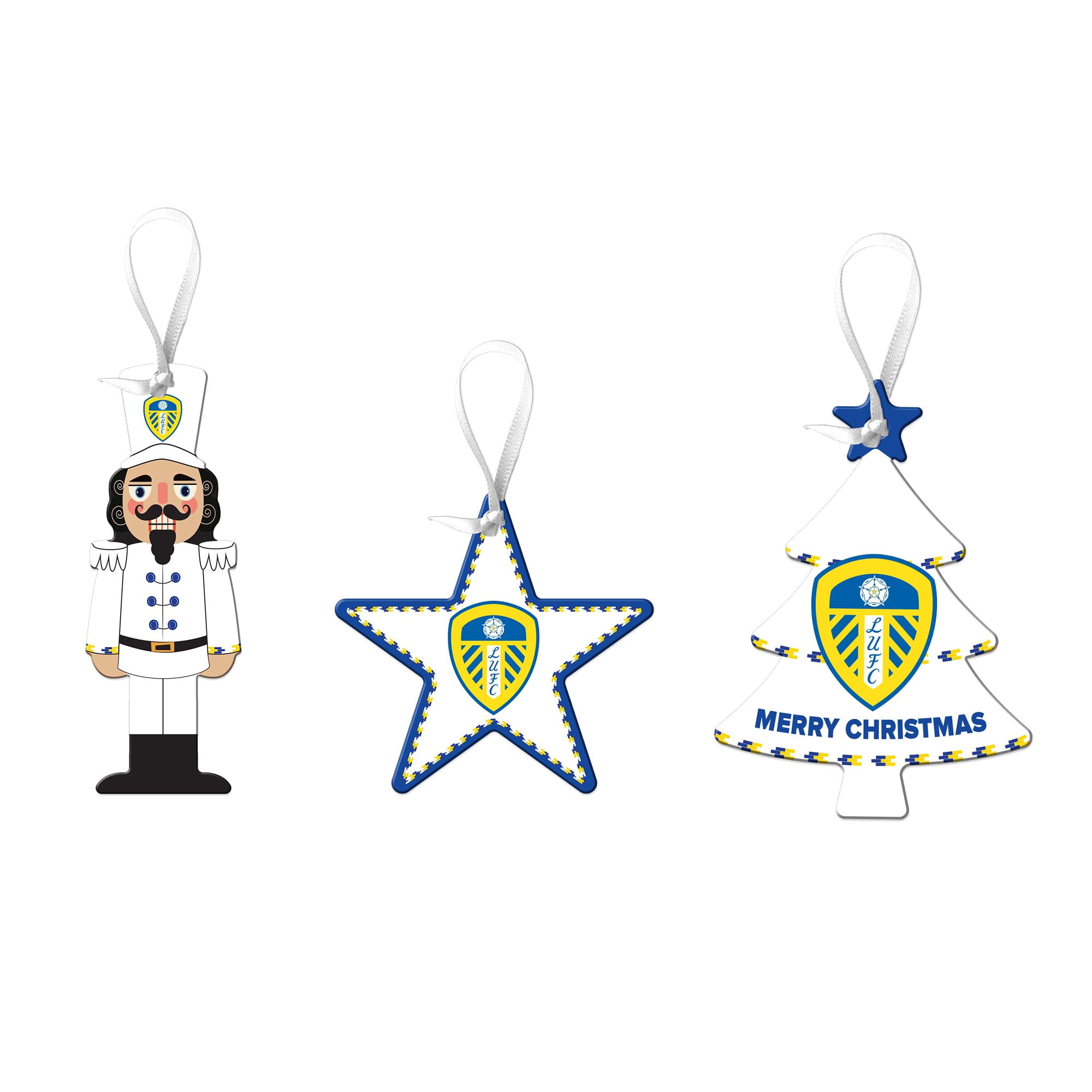 Leeds United-förmige Metall-Baumhänger – 3er-Pack