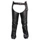 Classic Motorcycle Unisex Cowhide Leather Chaps (44) Black