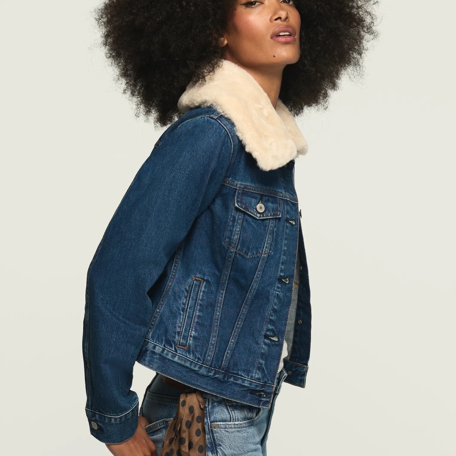 Lucky Brand Shrunken Trucker Jacket - Women's Clothing Outerwear Jackets Coats in Opulent Wash