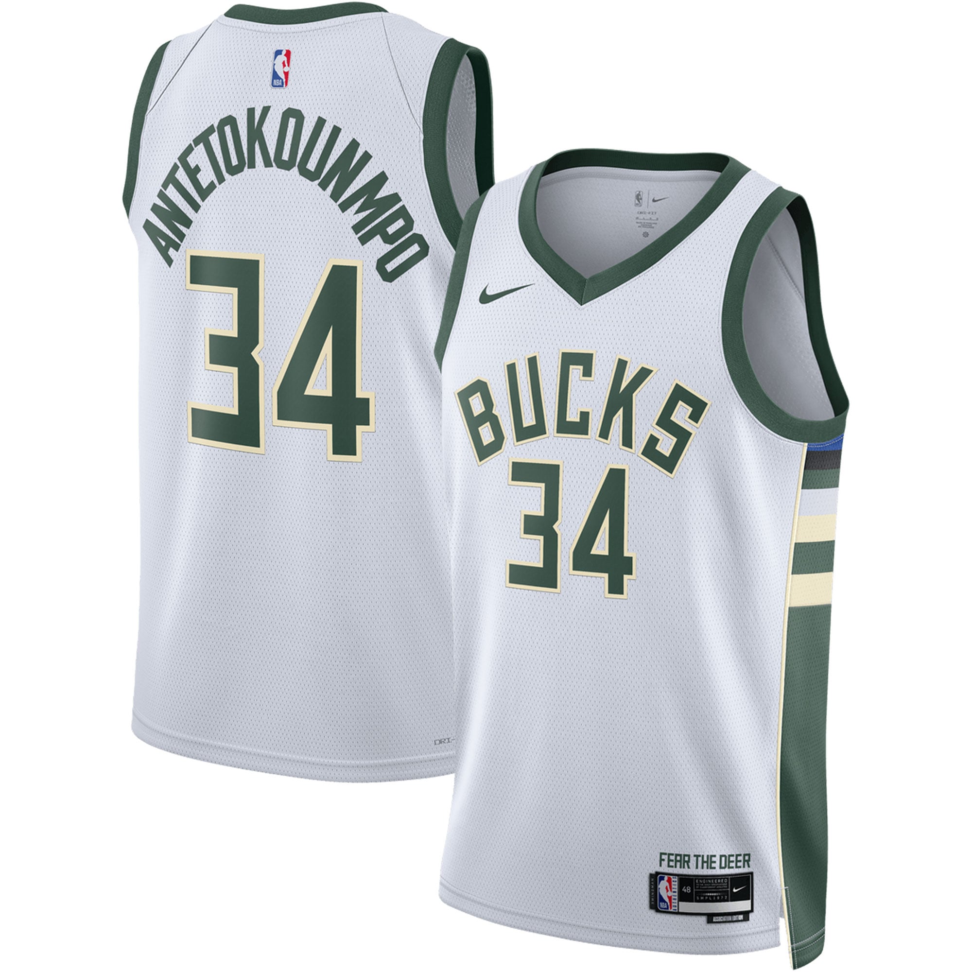 Maillot de joueur de l'équipe NBA des Milwaukee Bucks - Giannis Antetokounmpo - Homme Taille: XL