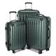 HAUPTSTADTKOFFER - Alex - Set of 3 Hard-side Luggages Trolley Suitces Expandable, TSA, (S, M & L), dark green