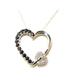 LetsBuyGold Jewellers Solid 9ct White Gold Natural Sapphire & Diamond Double Heart Pendant & 18" Chain Necklace