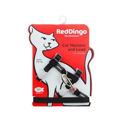 Red Dingo Classic Nylon Cat Harness & Leash, Black, 10.6 to 18.9-in chest