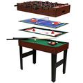 Charles Bentley 3FT SIZE 4-In-1 Multi Sports Table Including Pool, Football, Push Hockey & Table Tennis Games Table