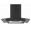 CDA ECP62BL 60cm Black Curved Glass Chimney Cooker Hood Kitchen Extractor Fan