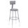 National Public Seating 6424HB 25&quot; - 33&quot; Gray Adjustable Round Padded Lab Stool with Adjustable Padded Backrest