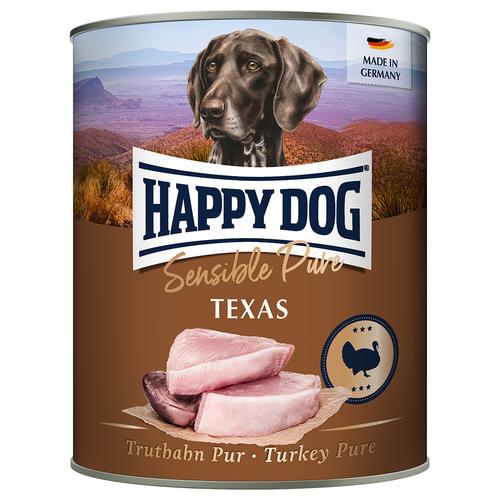 Sparpaket: 12x800g Happy Dog Sensible Pure Texas (Truthahn Pur) Hundefutter nass