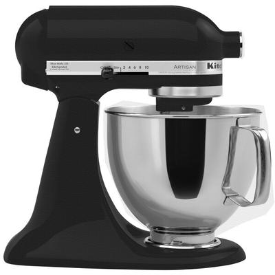 KitchenAid KSM150PSBK Artisan Series Imperial Black 5 Qt. Tilt Head Countertop Mixer - 120V