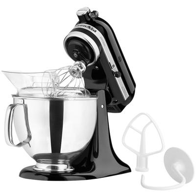 KitchenAid KSM150PSOB Artisan Series Onyx Black 5 Qt. Tilt Head Countertop Mixer - 120V