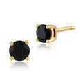 Gemondo Women 375 Gold 9ct Yellow Gold Round Sapphire Classic Claw Set Stud Earrings Dark Blue 3.50mm