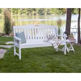 POLYWOOD® Nautical Outdoor Bench Plastic in White | 37.5 H x 51.75 W x 25 D in | Wayfair NB48WH