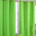 HOMESCAPES Green Eyelet Curtain Pair 137cm (54") Wide x 228cm (90") Drop Plain Heavy Unlined Curtains