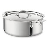 All-Clad D3™ Compact Stainless Steel Stock Pot w/ Lid Aluminum in Gray | 5.7 H x 14.3 W in | Wayfair 011644502508