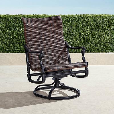 Set of 2 Carlisle Woven Swivel Rocker Lounge Chairs in Onyx Aluminum - Onyx Finish with Chestnut Wicker - Frontgate