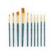 Royal & Langnickel - 10pc Blue Zip N Close Gold Taklon Artist Paint Brush Set - Flat Variety