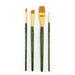 Royal & Langnickel - 4pc Green Zip N Close Gold Taklon Artist Paint Brush Set - Variety