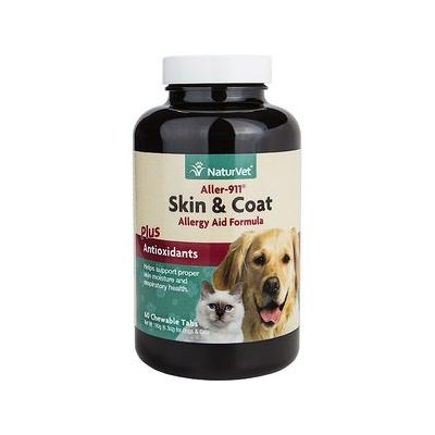 NaturVet Aller-911 Plus Antioxidants Chewable Tablets Allergy Supplement for Cats & Dogs, 60 count