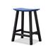 POLYWOOD® Contempo 24" Saddle Outdoor Counter Stool Plastic in Blue/Black | 24.75 H x 19 W x 14 D in | Wayfair 2011-FBLPB