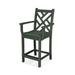 POLYWOOD® Chippendale Counter Outdoor Arm Chair Plastic in Green | 41.75 H x 22.5 W x 22 D in | Wayfair CDD201GR