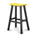 POLYWOOD® Contempo 30" Saddle Outdoor Bar Stool Plastic in White/Black/Yellow | 29.75 H x 20.5 W x 15.75 D in | Wayfair 2012-FBLLE