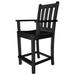 POLYWOOD® Traditional Garden Counter Outdoor Arm Chair Plastic in Black | 41.75 H x 22.5 W x 22 D in | Wayfair TGD201BL