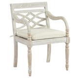Ceylon Whitewash Dining Armchair with 1 Cushion - Ballard Designs - Ballard Designs