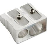 Baumgartens Two-hole Metal Pencil sharpener Handheld - 2 Hole(s) - 0.6 Height x 0.9 Width - Metal - Silver - 1 Each