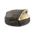 Luxury Micro Suede Cozy Cave Pet Bed, 35" L X 35" W X 35" H, Dark Chocolate & Cream, Large, Brown / Cream