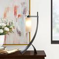 Hubbardton Forge Stasis 28.3" Arched Table Lamp Glass/Metal in Gray/White | 28.3 H x 8.3 W x 12.2 D in | Wayfair 272665-SKT-20-GG0075